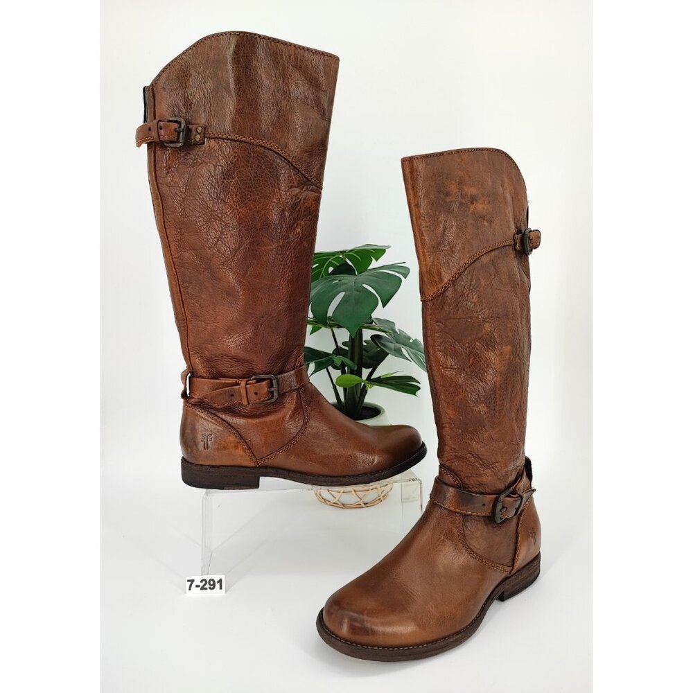 Frye Phillip Women's Brown Leather Tall Riding Boots Size 7b Us